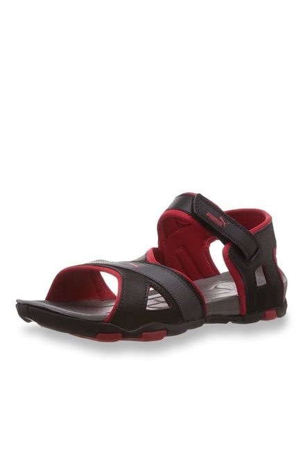 puma red floater sandals