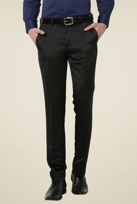 Van Heusen Black Regular Fit Trousers