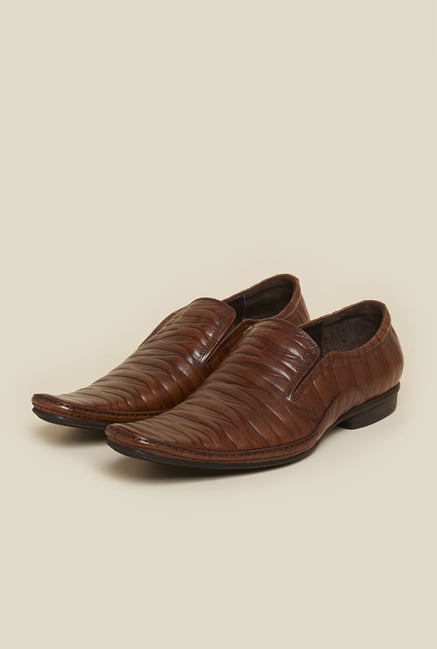 J. Fontini by Mochi Brown Leather Shoes 