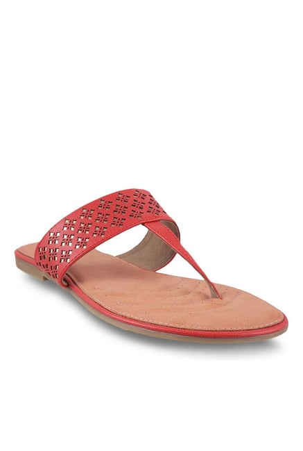 Buy Metro Red T-Strap Sandals for Women at Best Price Tata CLiQ