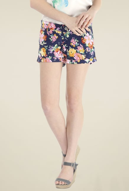 Pepe Jeans Navy Regular Fit Printed Shorts