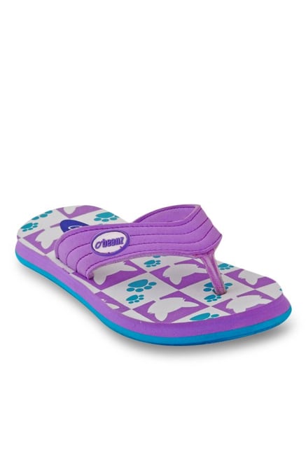 Beanz Kids Splash Cat Violet & Purple Flip Flops