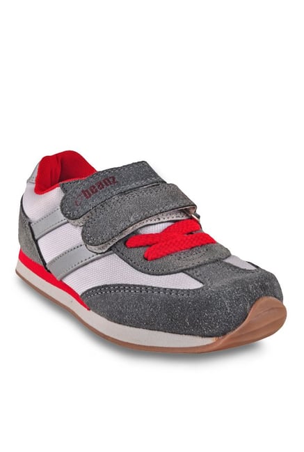 Beanz Kids Gig Vel Jogger Grey & Red Sneakers