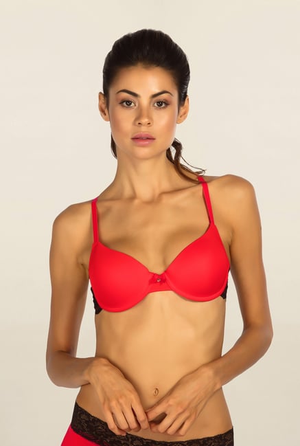 Buy Candyskin Red Under Wired Padded Push Up Bra for Women Online @ Tata  CLiQ