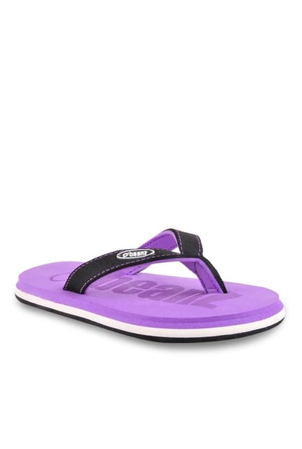 Beanz Kids Carlin Black & Purple Flip Flops