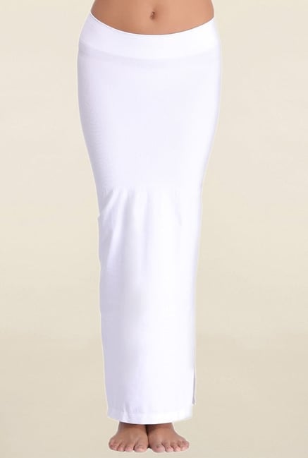 Clovia White Solid Saree Shapewear