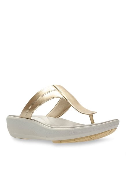 clarks gold wedges