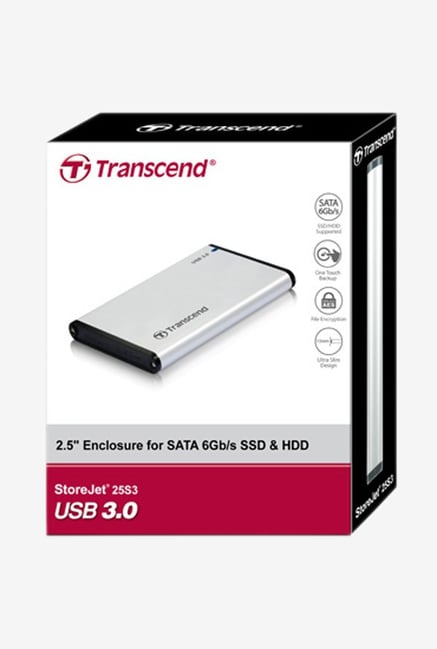 Transcend TS0GSJ25S3 2.5" SDD/HDD Enclosure (Silver) from Transcend at ...