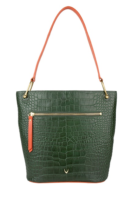 Hidesign Jupiter 01 Green Textured Leather Tote Price in India