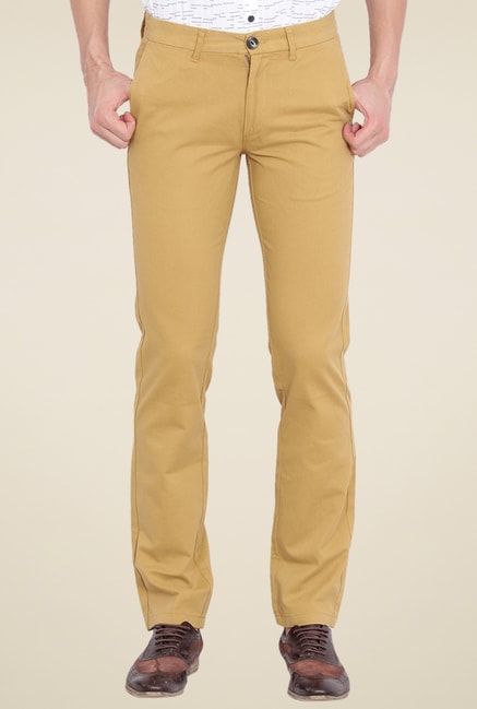 Buy WRANGLER Reinforced Solid Cotton Poly Spandex Straight Fit Mens  Trousers  Shoppers Stop