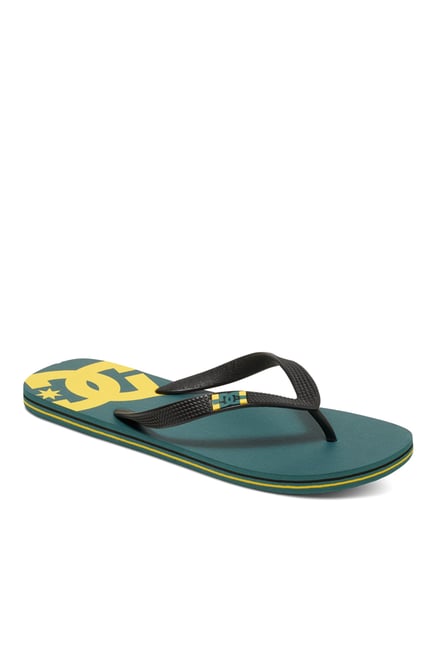 black and yellow flip flops