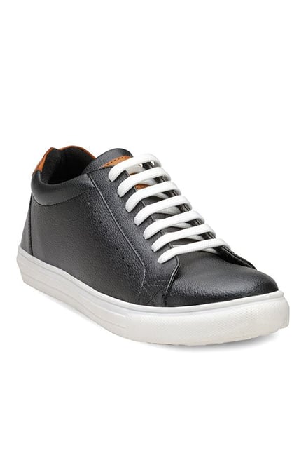 Franco Leone Men's Black & White Sneakers