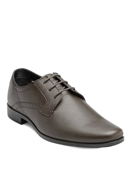 Franco Leone Men's Dark Brown Derby Shoes