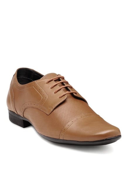 Franco Leone Men's Tan Derby Shoes