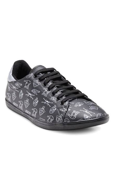 Franco Leone Men's Black & Grey Sneakers