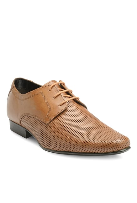 Franco Leone Men's Tan Derby Shoes