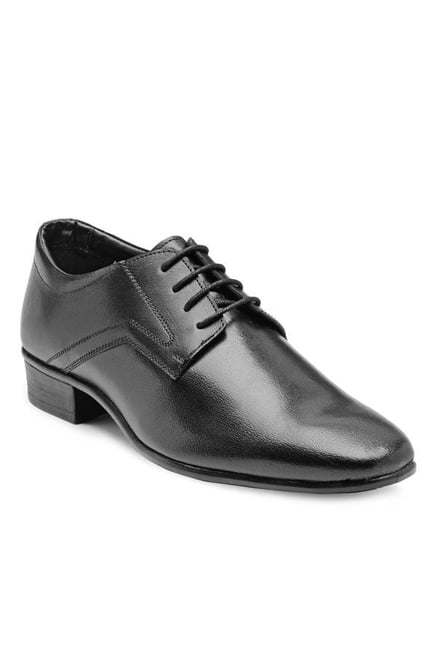 Franco Leone Men's Black Derby Shoes