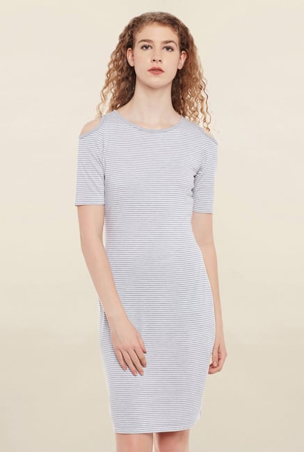 Miss Chase Grey Striped Dress Price in India