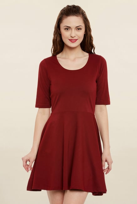 Miss Chase Maroon Slim Fit Dress Price in India