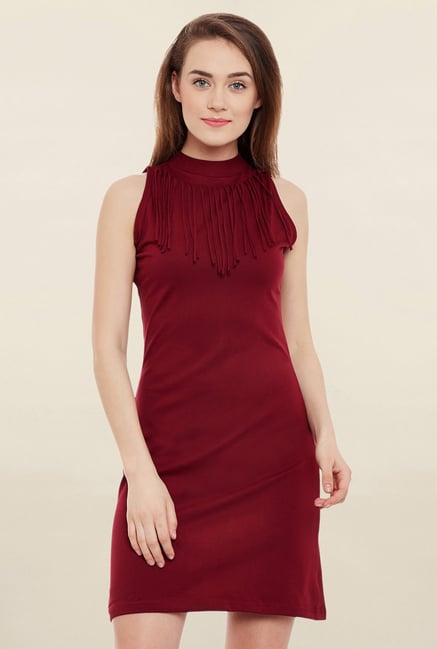Miss Chase Maroon Slim Fit Dress Price in India