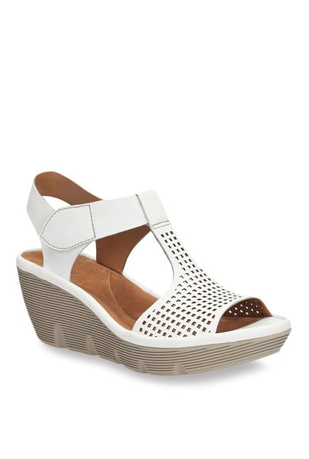 clarks white wedges