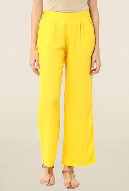 Buy Online Yellow Cotton Pants for Women  Girls at Best Prices in Biba  IndiaCORE14907SS20YEL