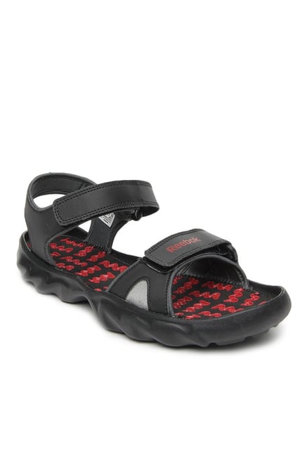 reebok black floater sandals