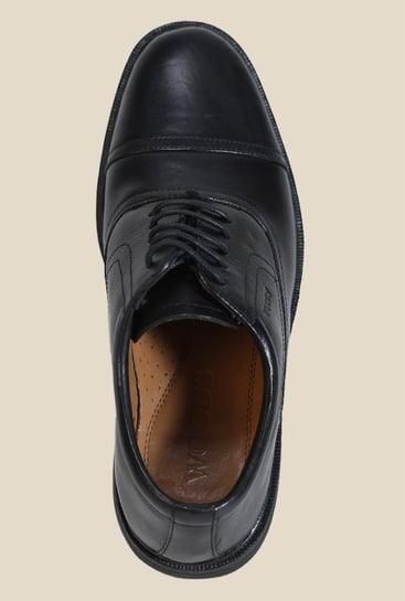 Buy Woods Men's Black Oxford Shoes from 