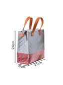 Nestasia Grey & Pink Solid Luxe Velvet Lunch Bag