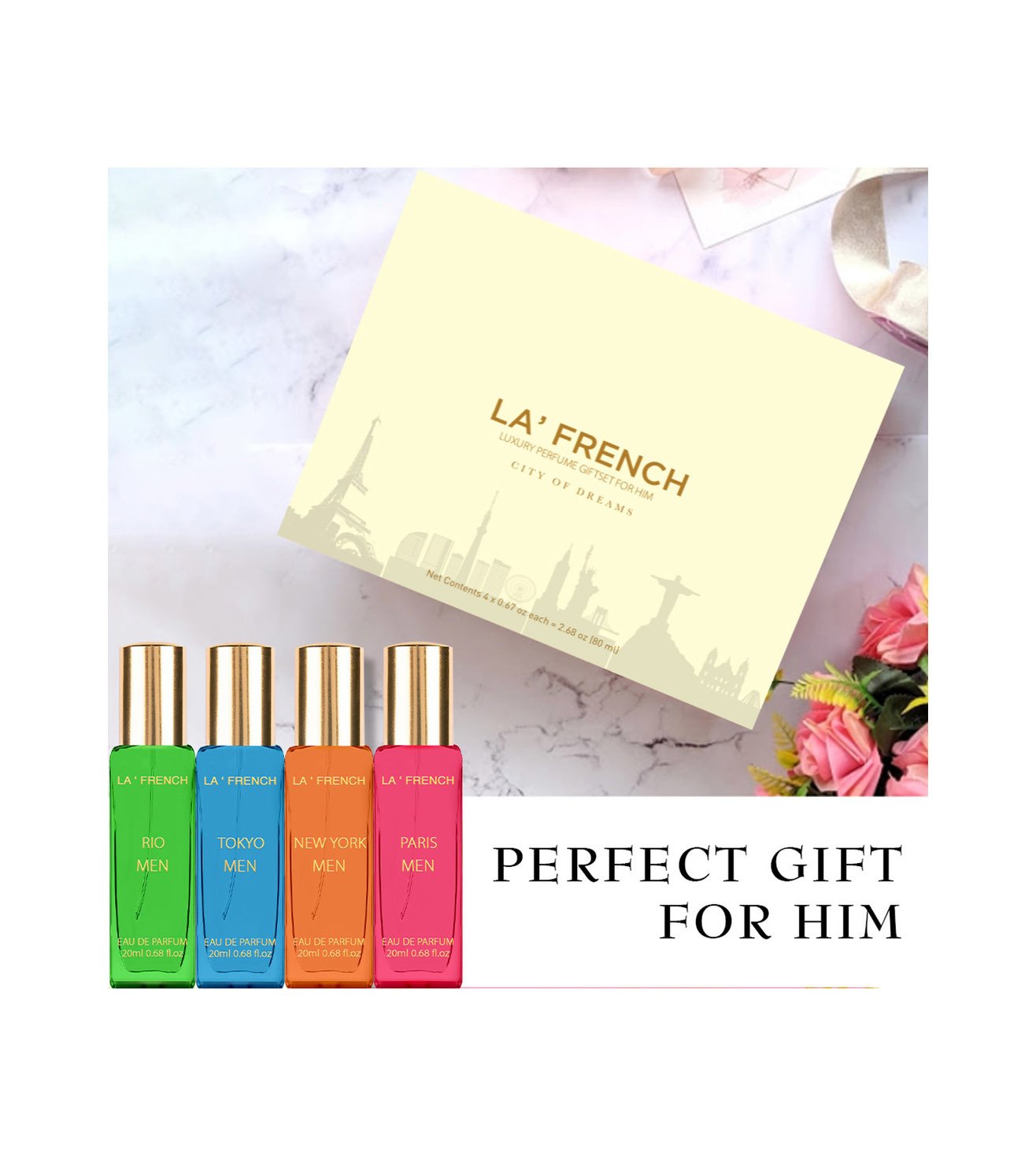 La French City of Dreams Paris Luxury Perfume Gift Set for Men