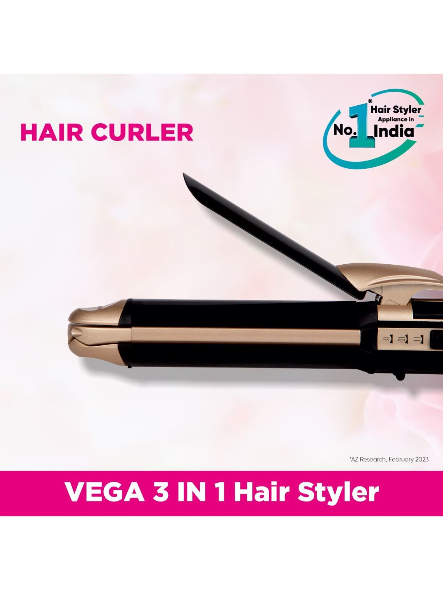 Buy Vega VHSCC-01 3 In 1 45 W Ceramic Coated Hair Styler (Black) Online At  Best Price @ Tata CLiQ