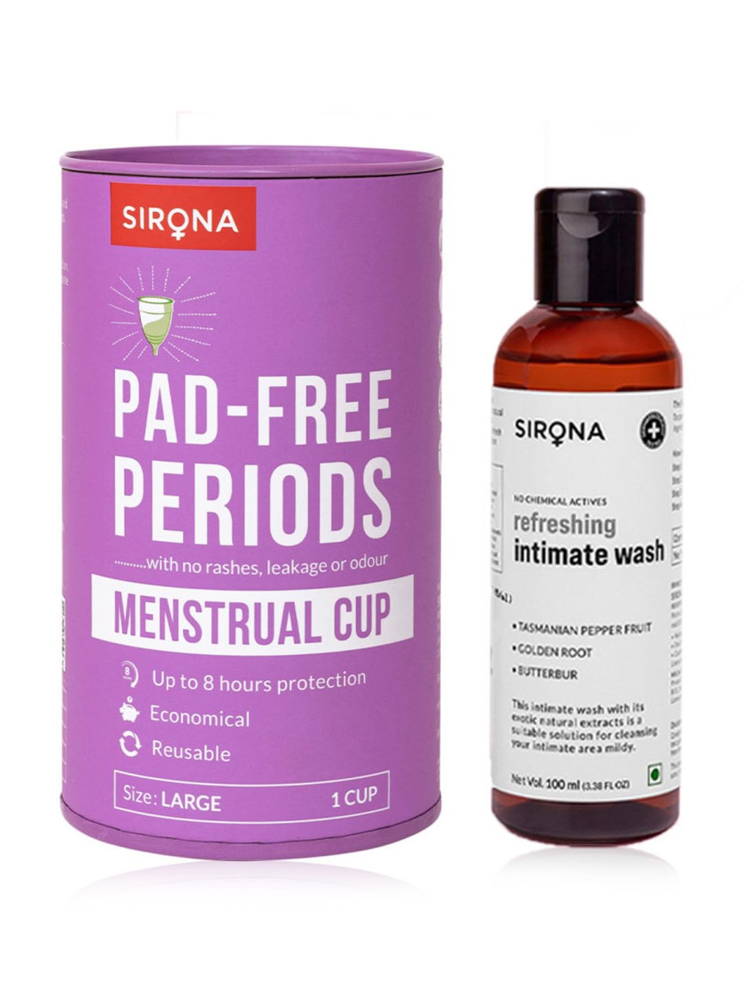 Buy Sirona Reusable Menstrual Cup (Medium ) with Pouch Online @ Best Price