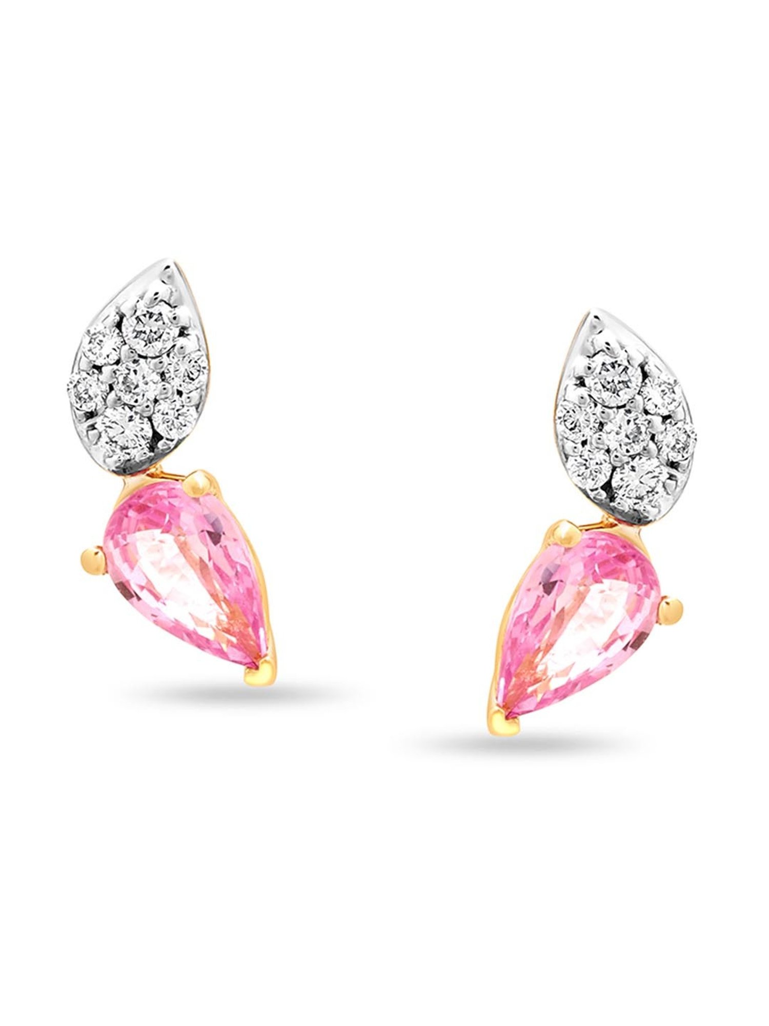 Pink Sapphire  Diamond Earrings ER11906