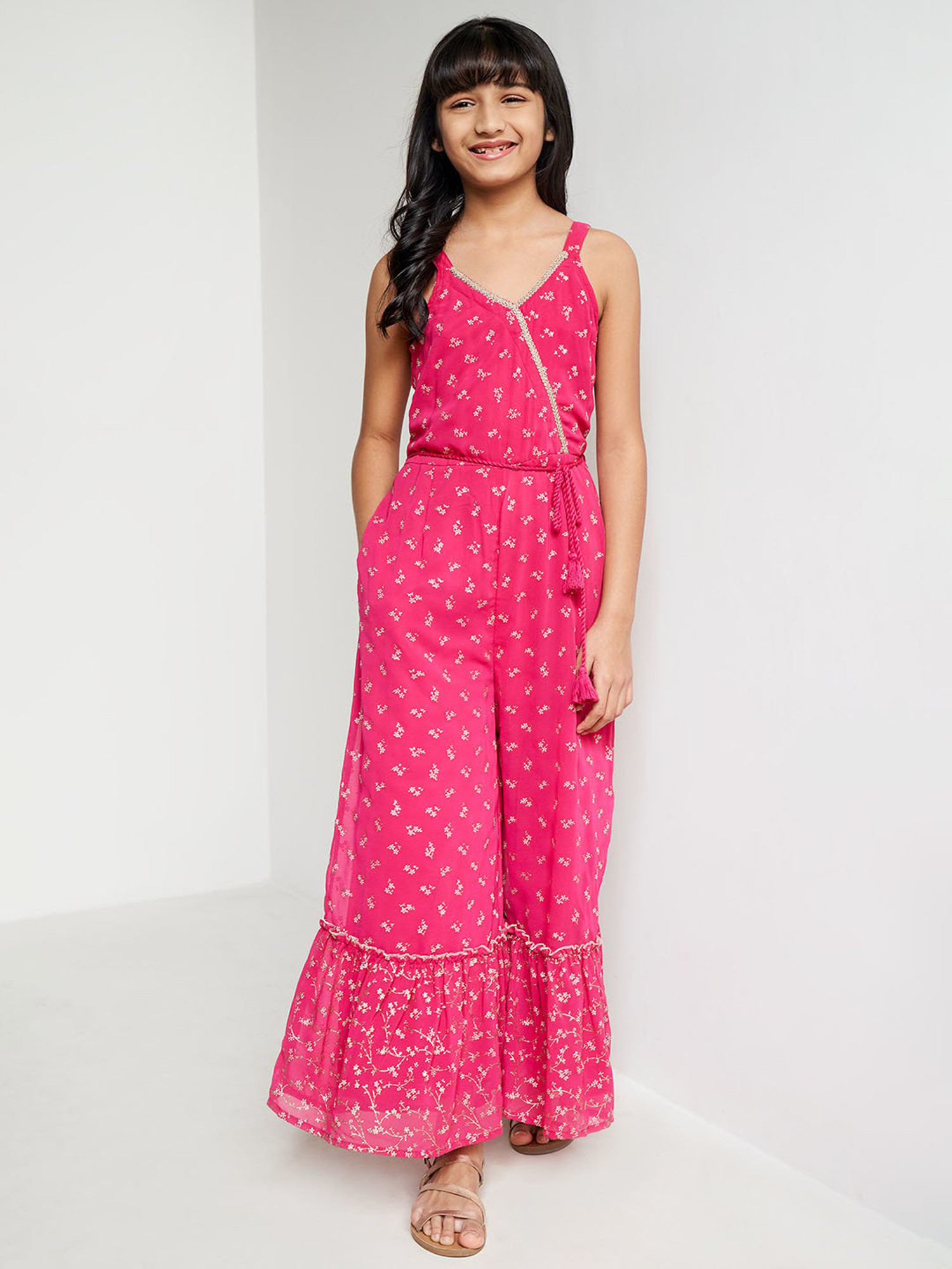 global desi Girl Orange Jumpsuit : Amazon.in: Clothing & Accessories