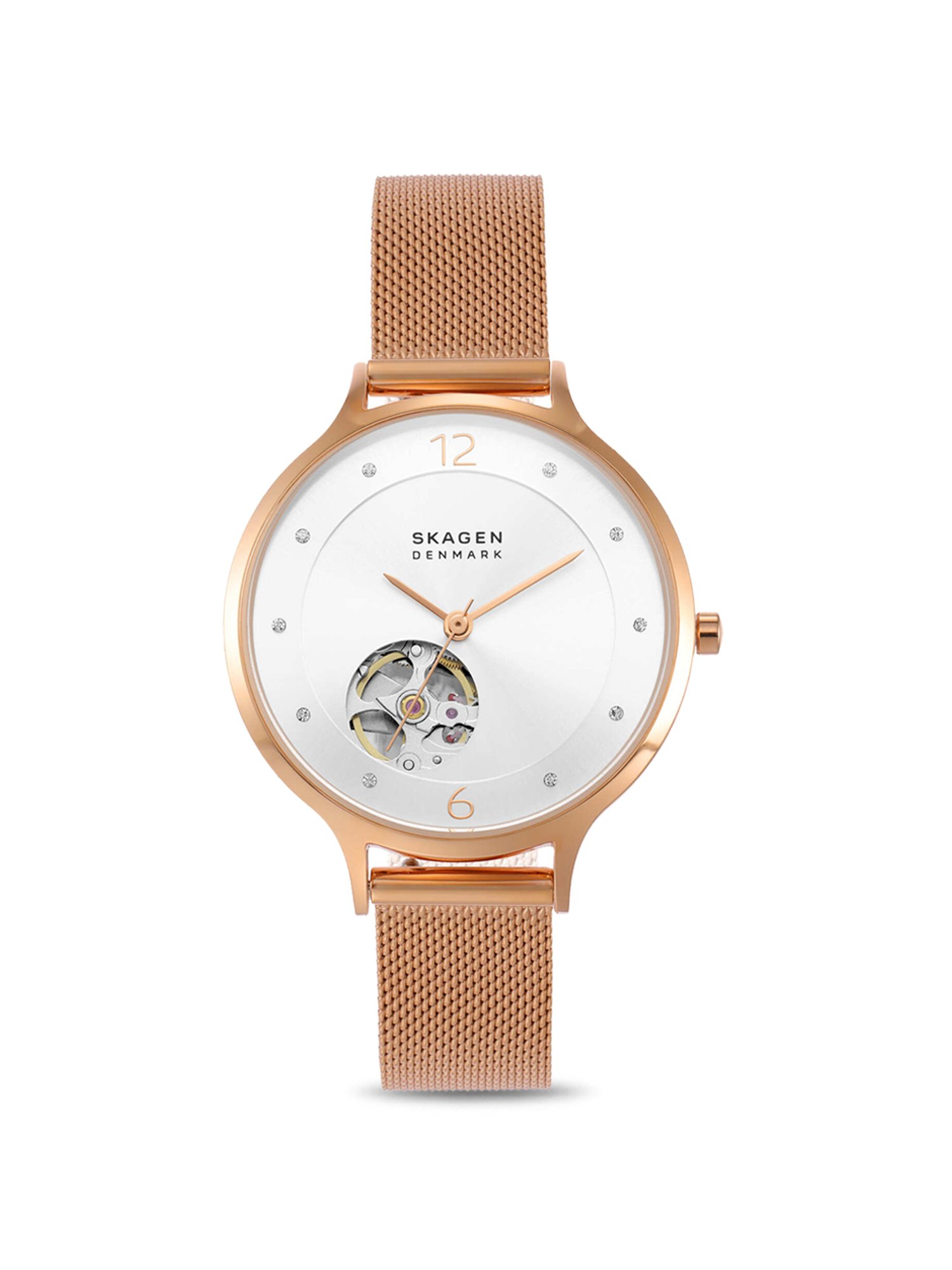 Amazon.com: Skagen Women's Gitte Two-Hand Rose Gold-Tone Stainless Steel Mesh  Watch (Model: SKW3013) : Clothing, Shoes & Jewelry