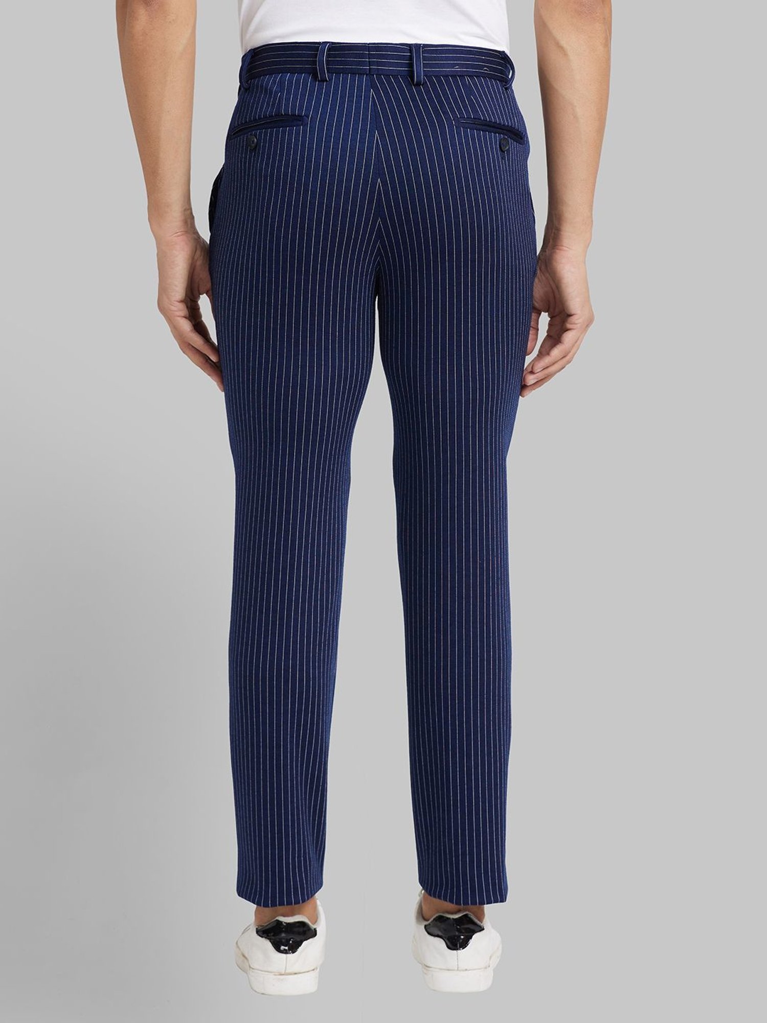 Raymond Formal Trousers  Buy Raymond Dark Blue Striped Trousers Online   Nykaa Fashion