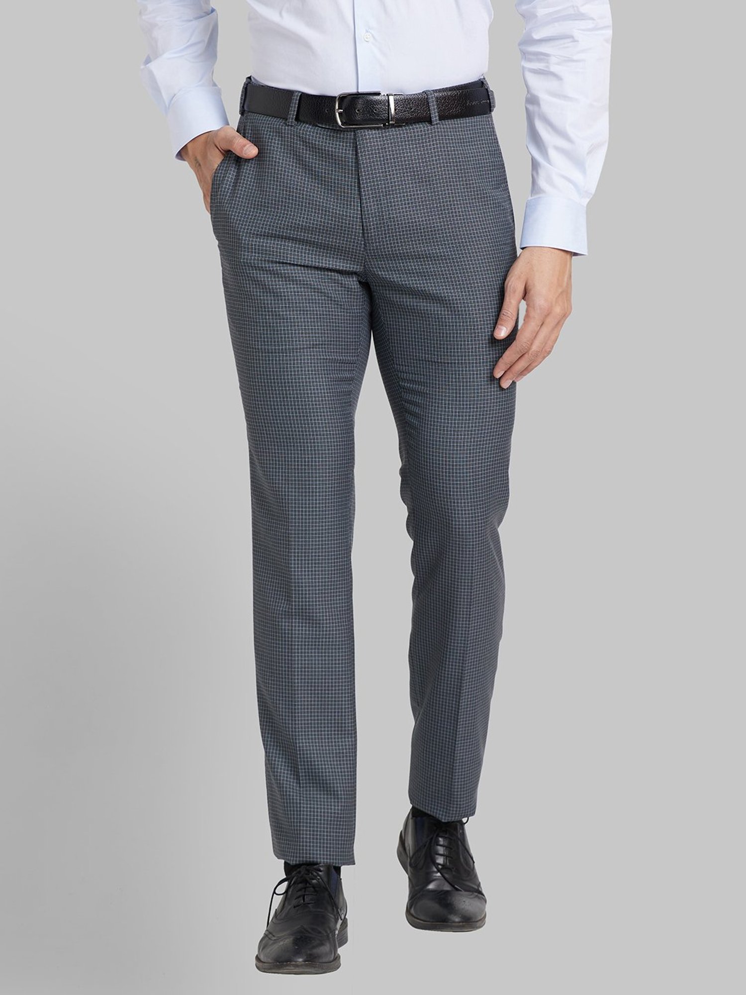 Tailored Grey Check Tweed Trousers | Buy Online at Moss