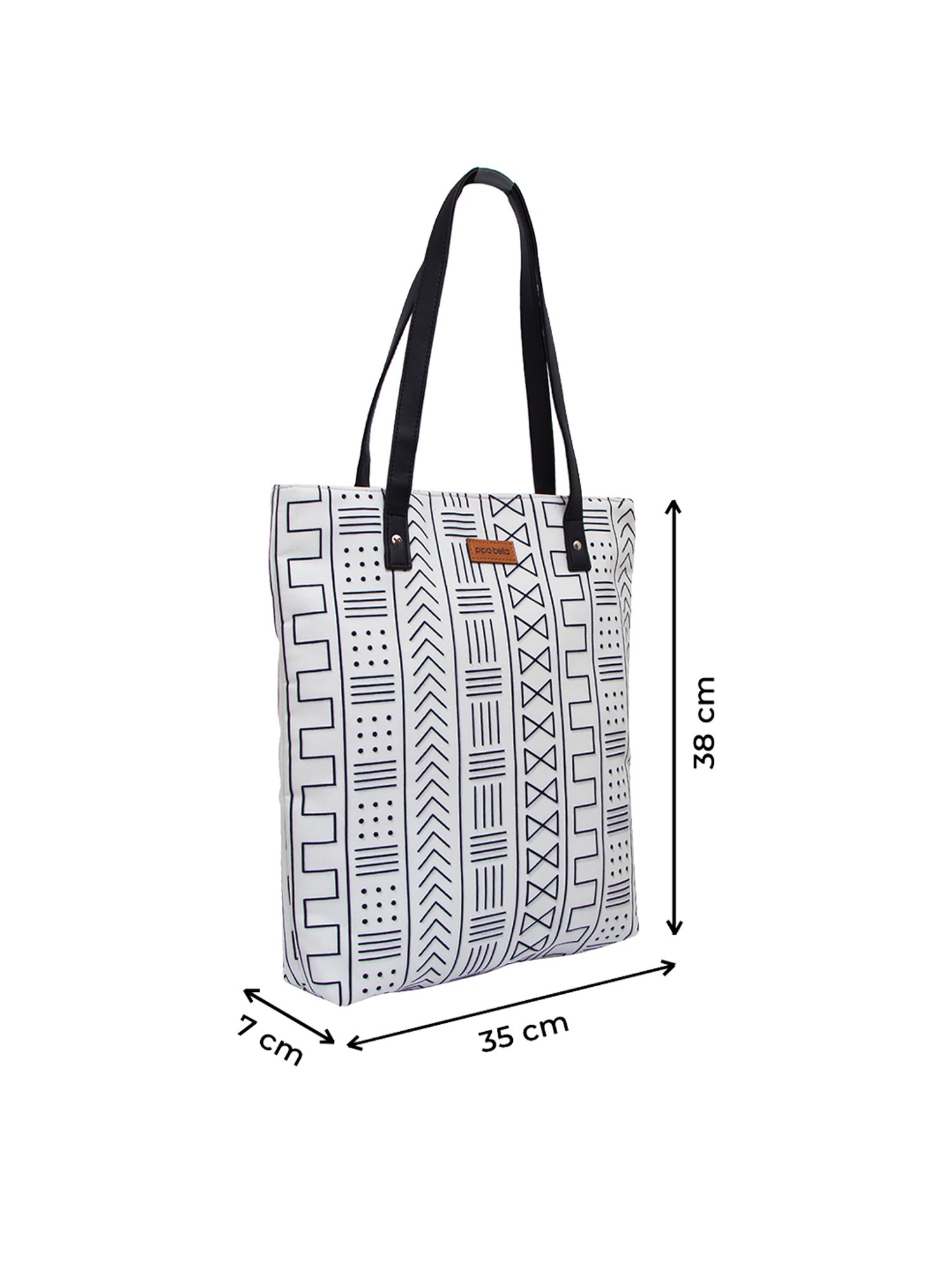 Buy Pipa Bella Black Printed Medium Tote Bag at Best Price @ Tata CLiQ