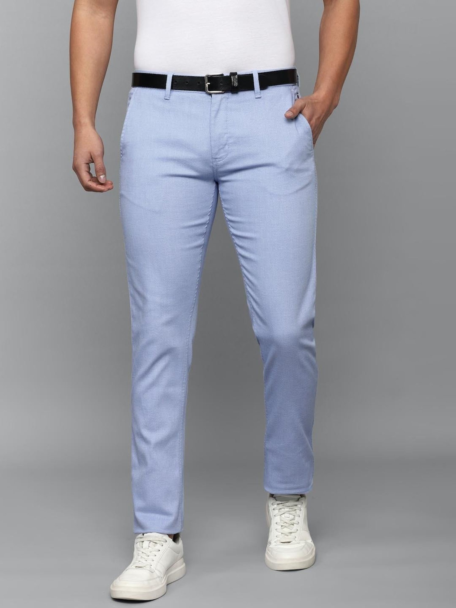 Louis Philippe Sport Sky Grey Regular Fit Trousers