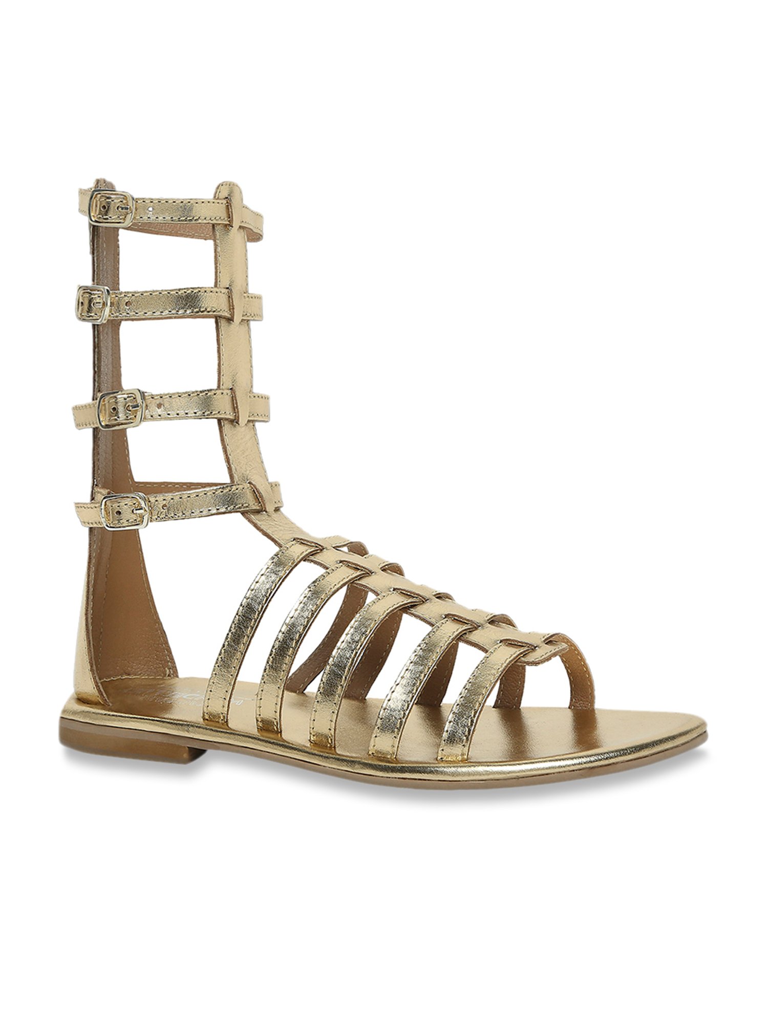 Gold Women Sandals Gladiator Heels High | Gladiator Sandals Gold Leaf Shoes  - Rome - Aliexpress