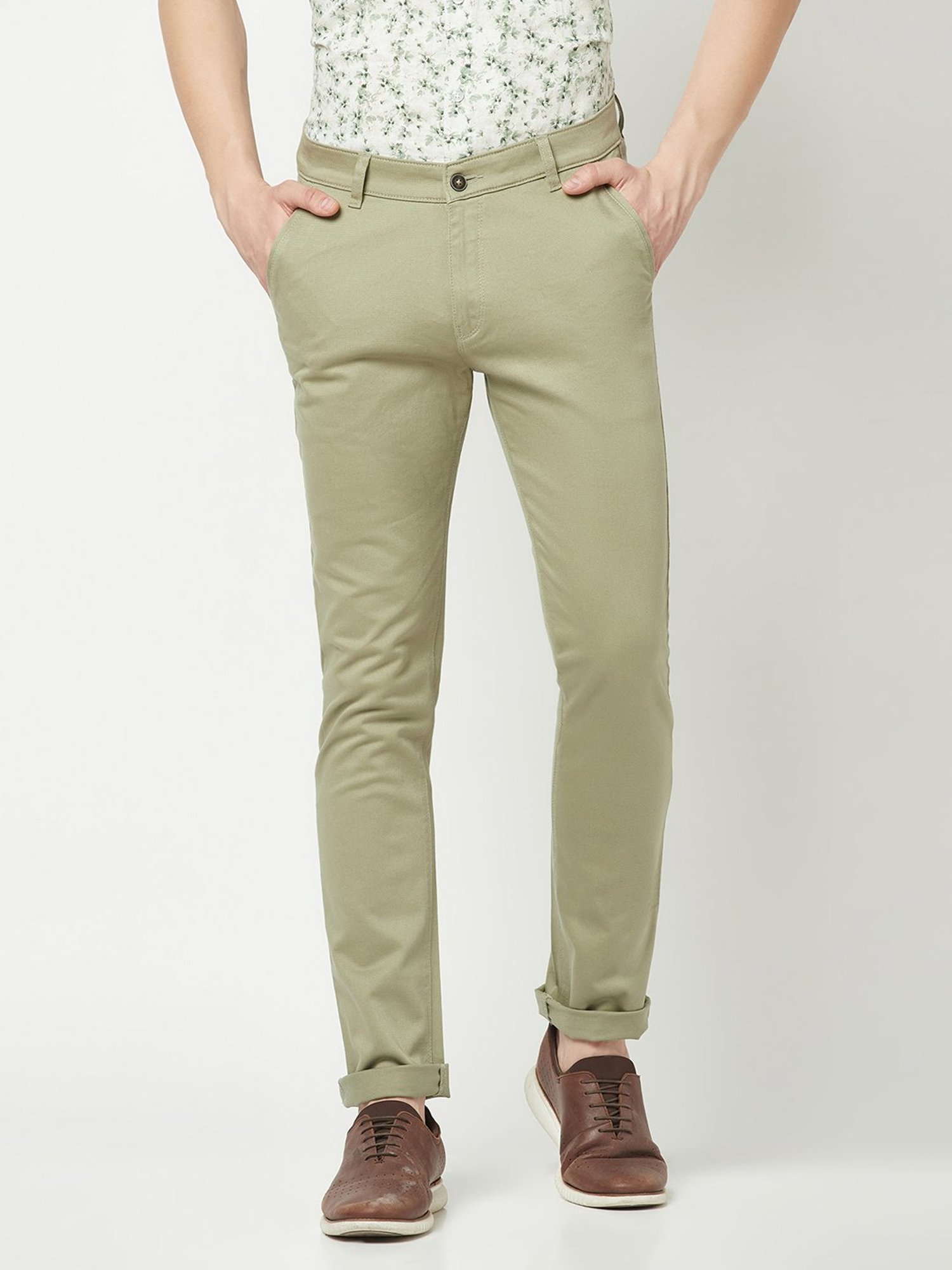 Buy Crimsoune Club Men Brown Urban Slim Fit Self Design Regular Trousers   Trousers for Men 6514977  Myntra