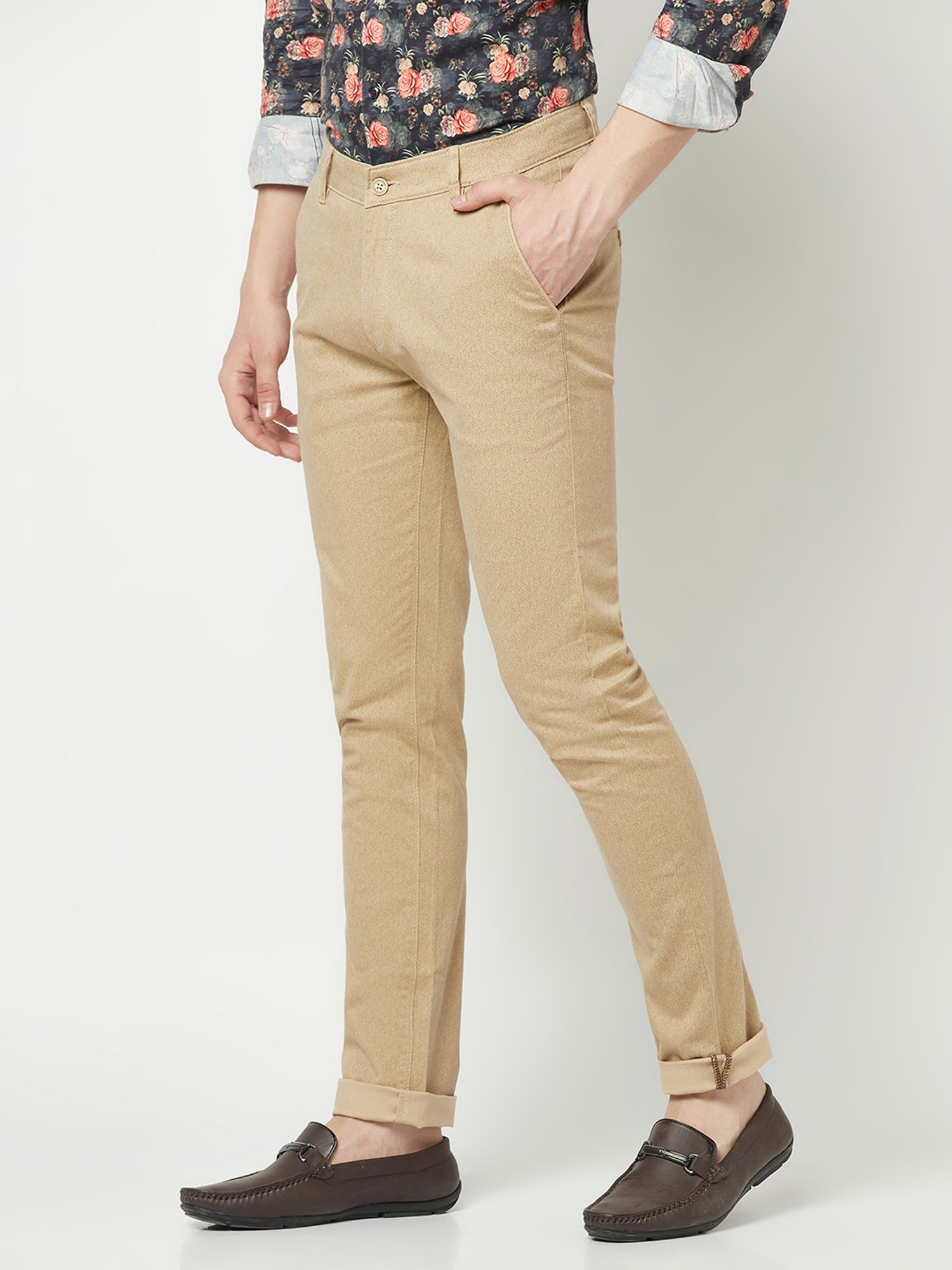 Crimsoune Club Olive Cotton Slim Fit Trousers