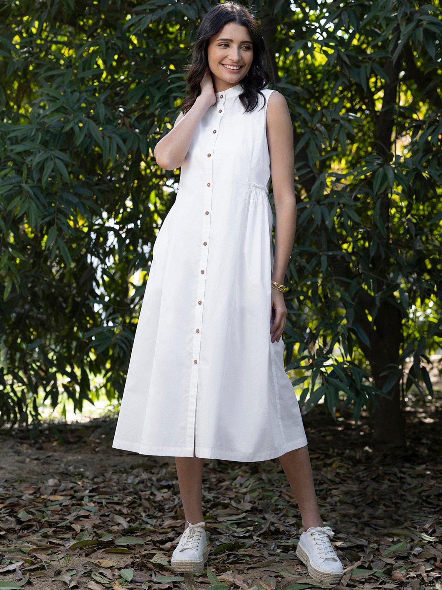 Pearl White Shirt Dress