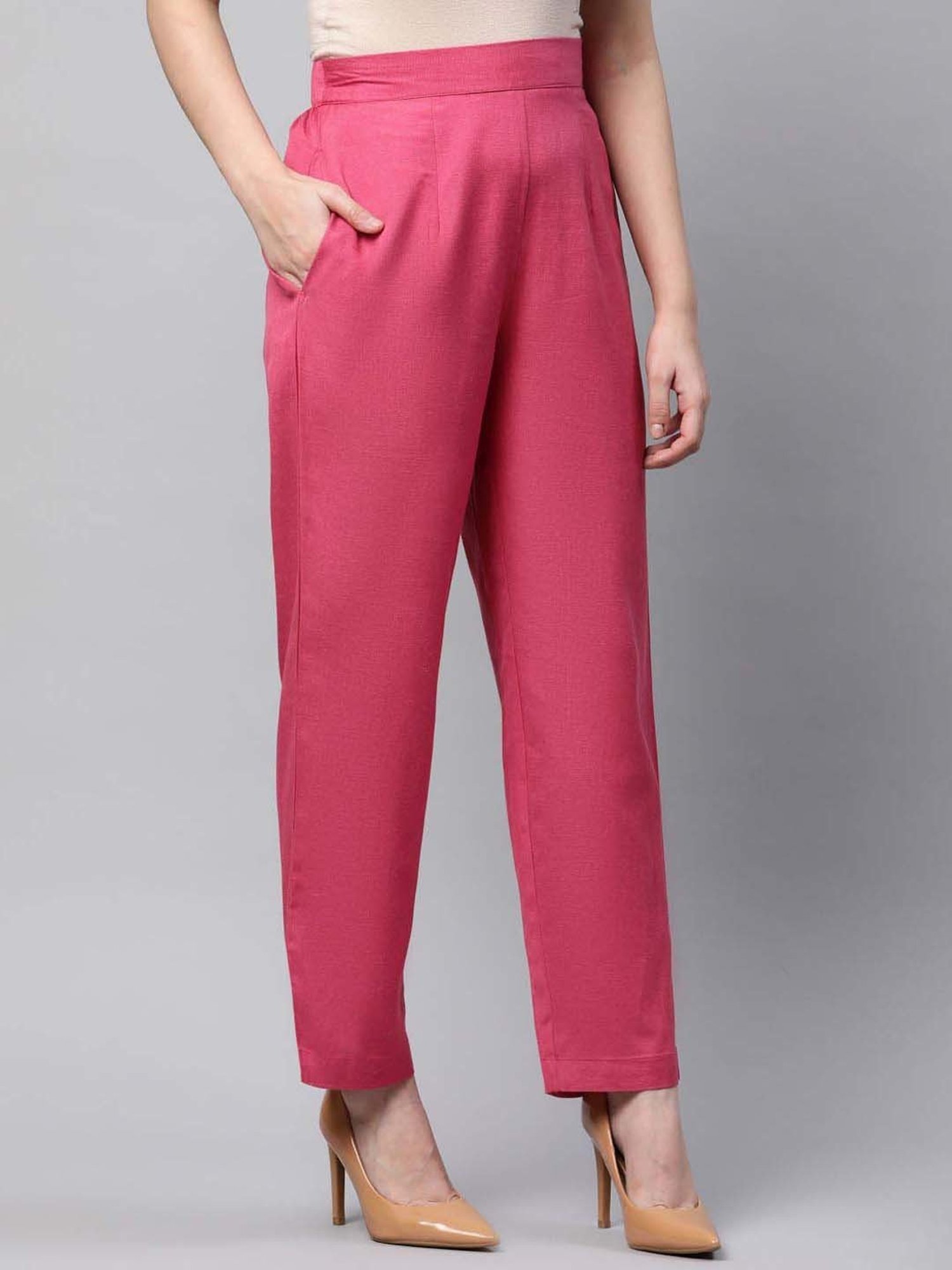 Buy Pink Solid Curved Bottom Online at Best Price at Global Desi-  FW22GH125BTRL