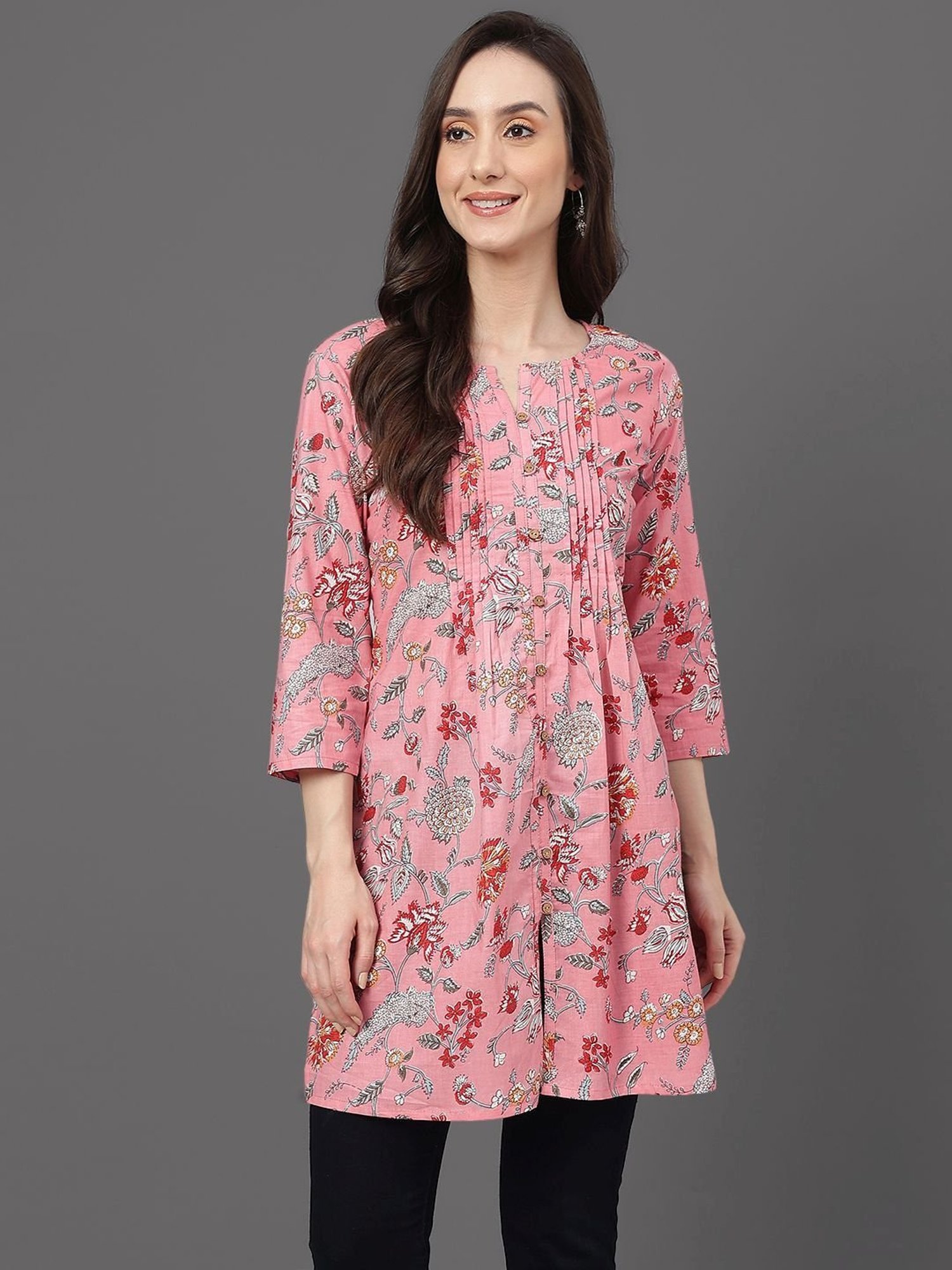 Rangmanch by Pantaloons Pink Embroidered Tunic