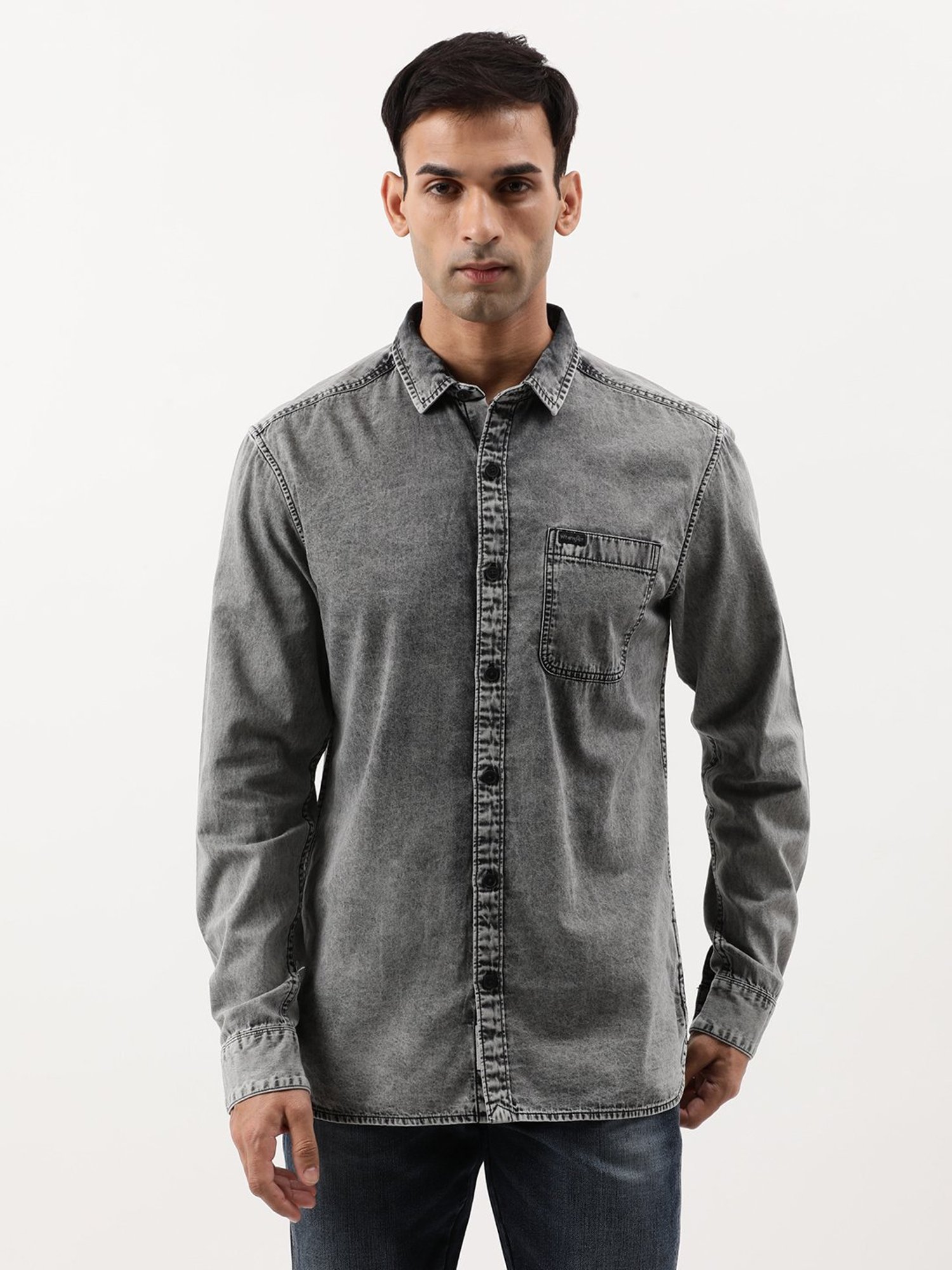 Buy GRAND STITCH Mens Denim Double Pocket Full Sleeve Shirt Online at Best  Prices in India - JioMart.