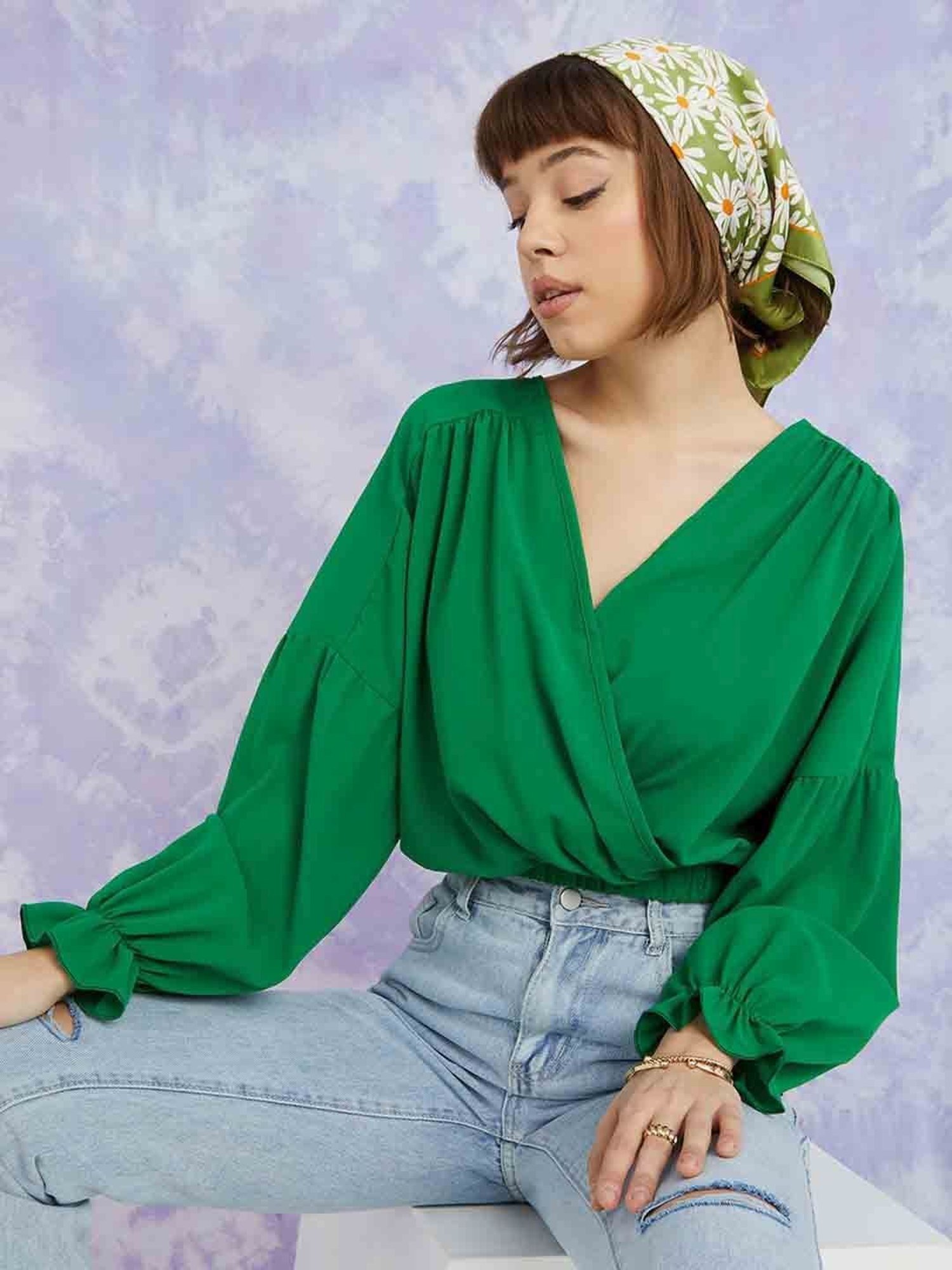 Buy Mati Neon Green Overlap Bralette for Women Online @ Tata CLiQ Luxury