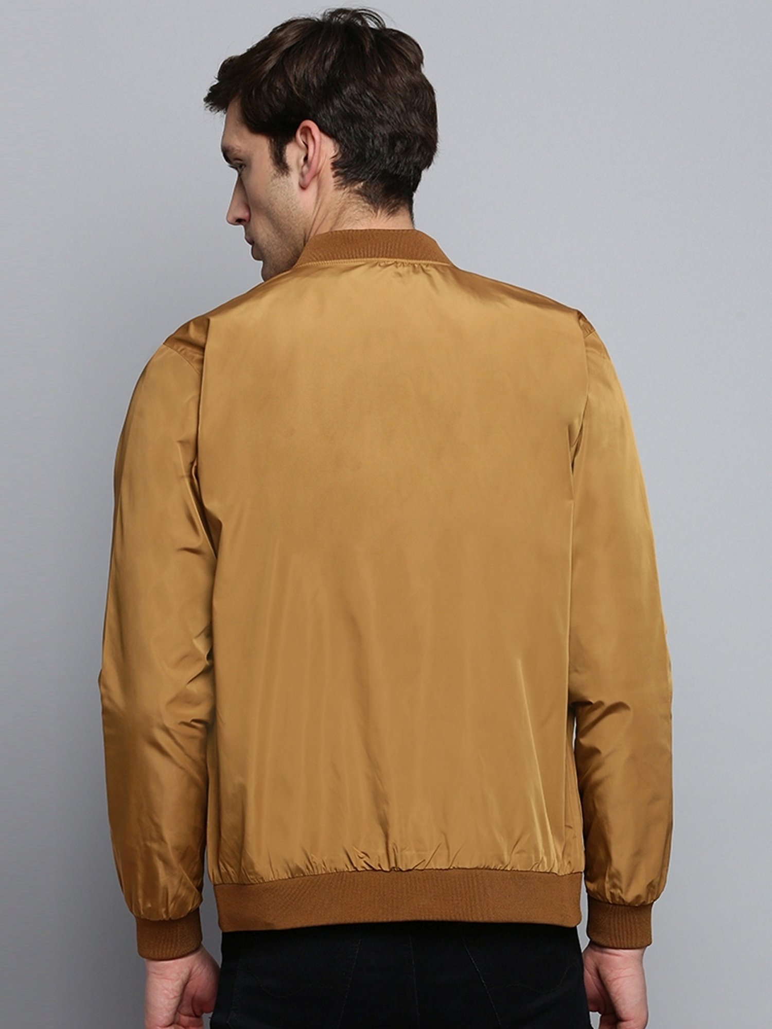 Men's Bomia Ma-1 Brown Leather Bomber Jacket