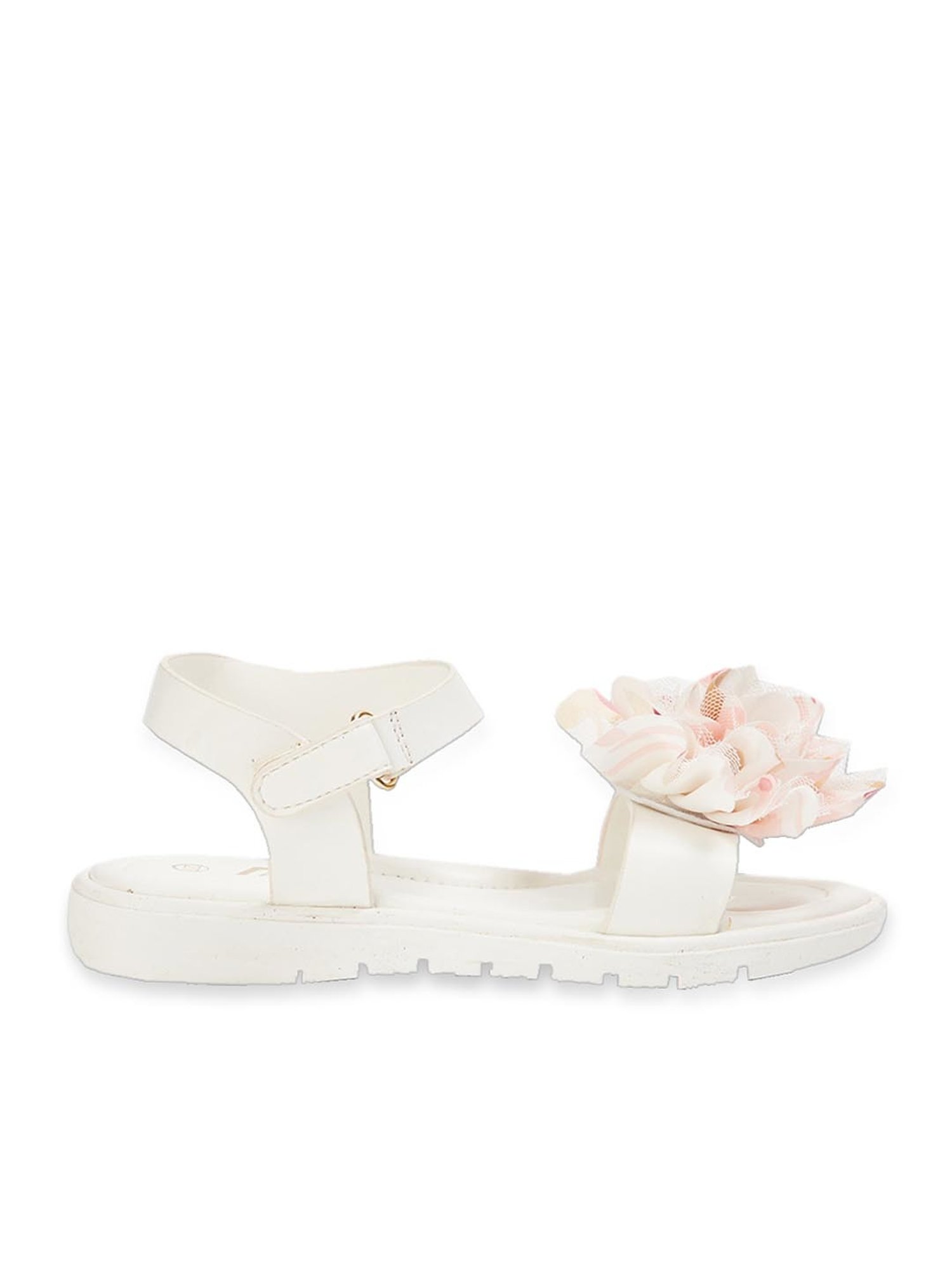 Fame Forever by Lifestyle Kids Flower Patch White Pink Ankle Strap Sandals