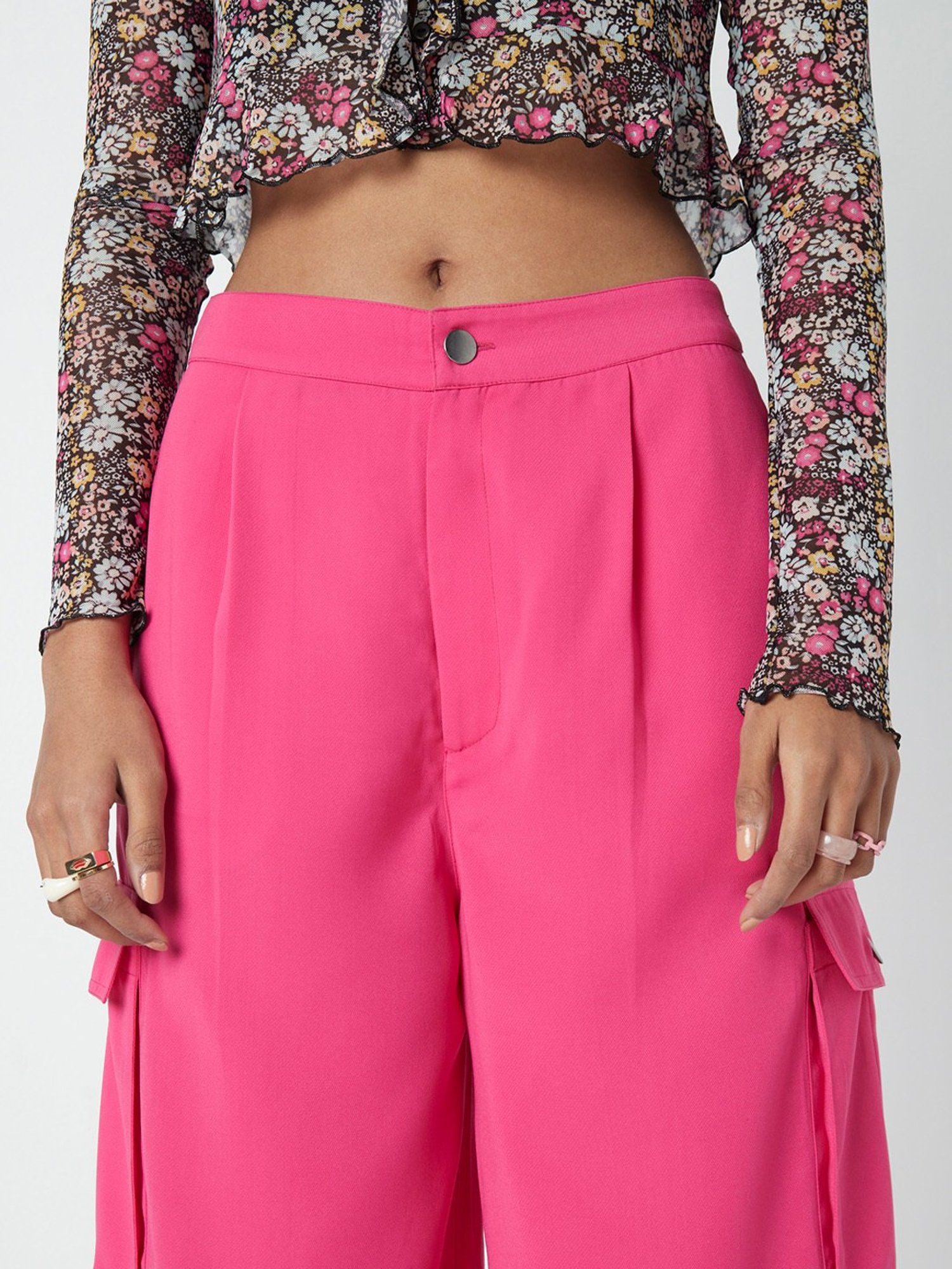 Lori Bright Pink Cargo Trousers  Anonymous The Company